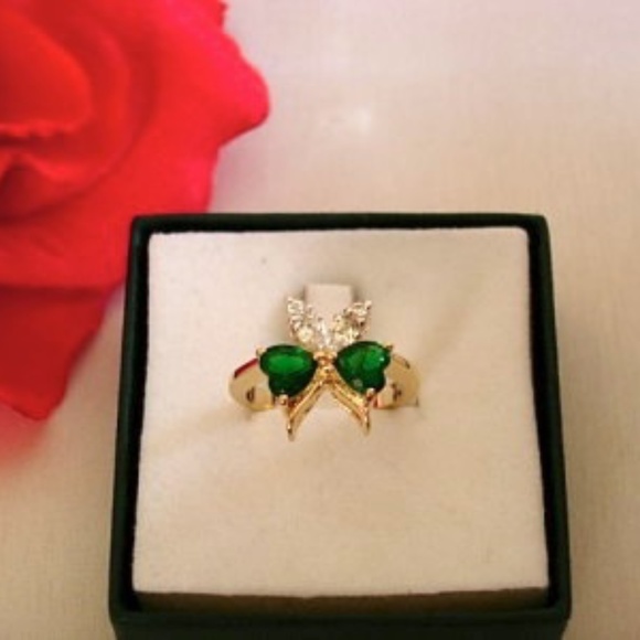 Hearts in Butterfly Ring 18k Gold-Filled one of a kind New - Picture 4 of 4